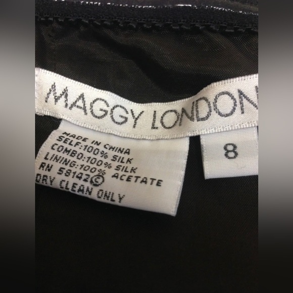 Maggy London Brown Cocktail Party Dress 8 Silk Chiffon Halter Top Empire Waist - Picture 7 of 8